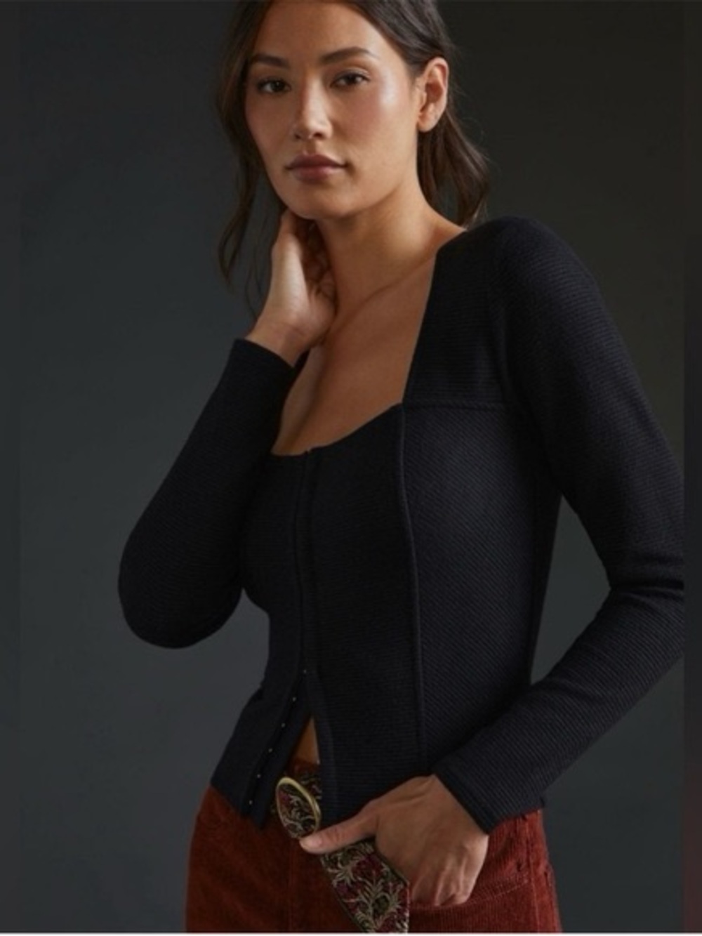 BB Dakota by Steve Madden Black Knit Top